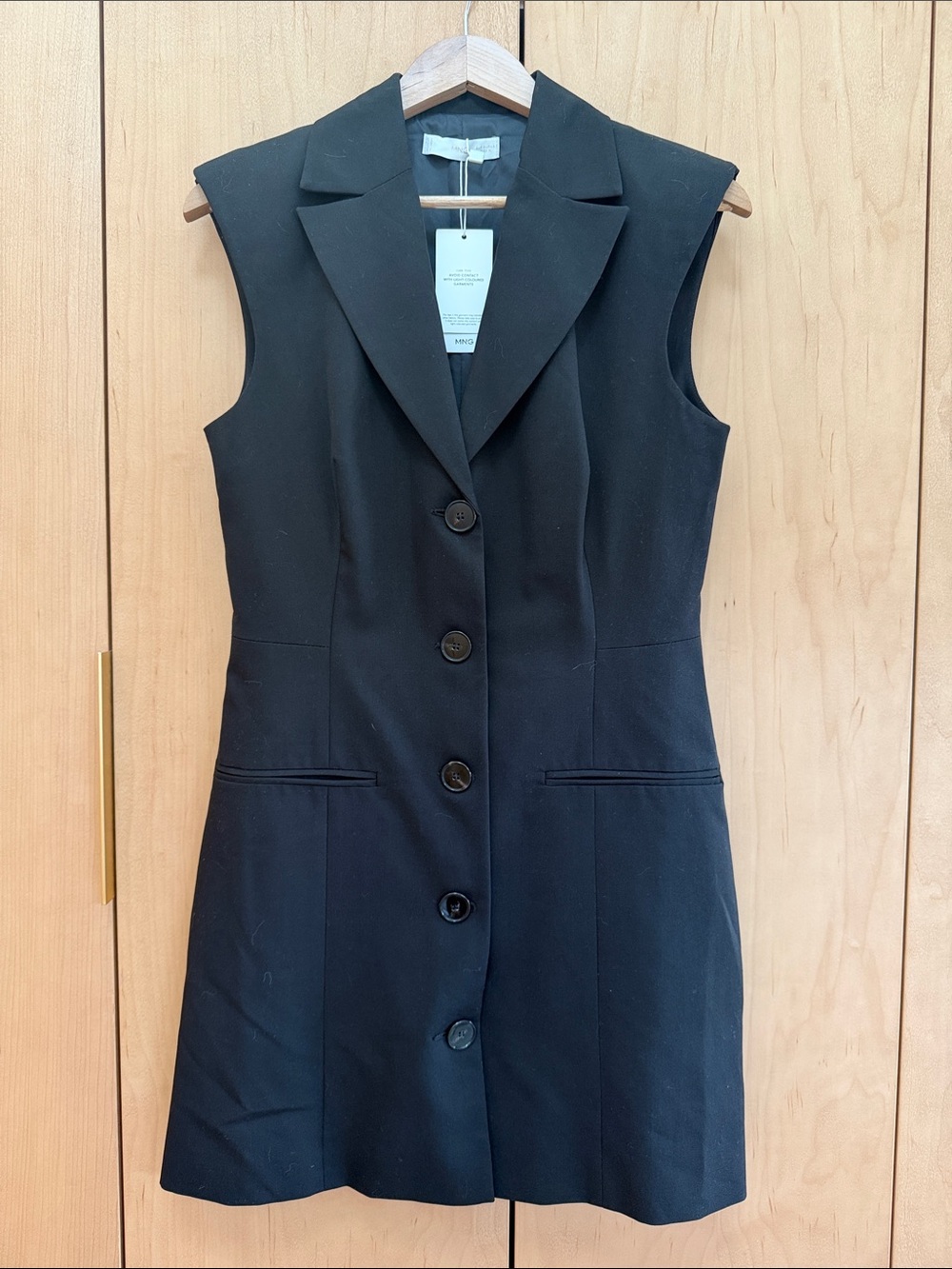 Mango Black Sleeveless Blazer Dress